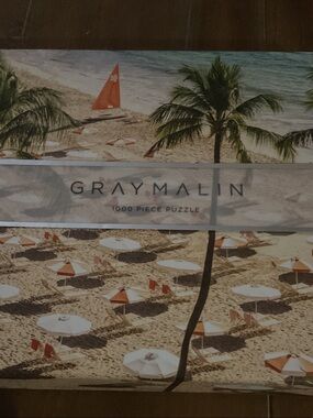 Gray Malin Beach Scene Puzzle - Orange, White, Blue, Green, Tan